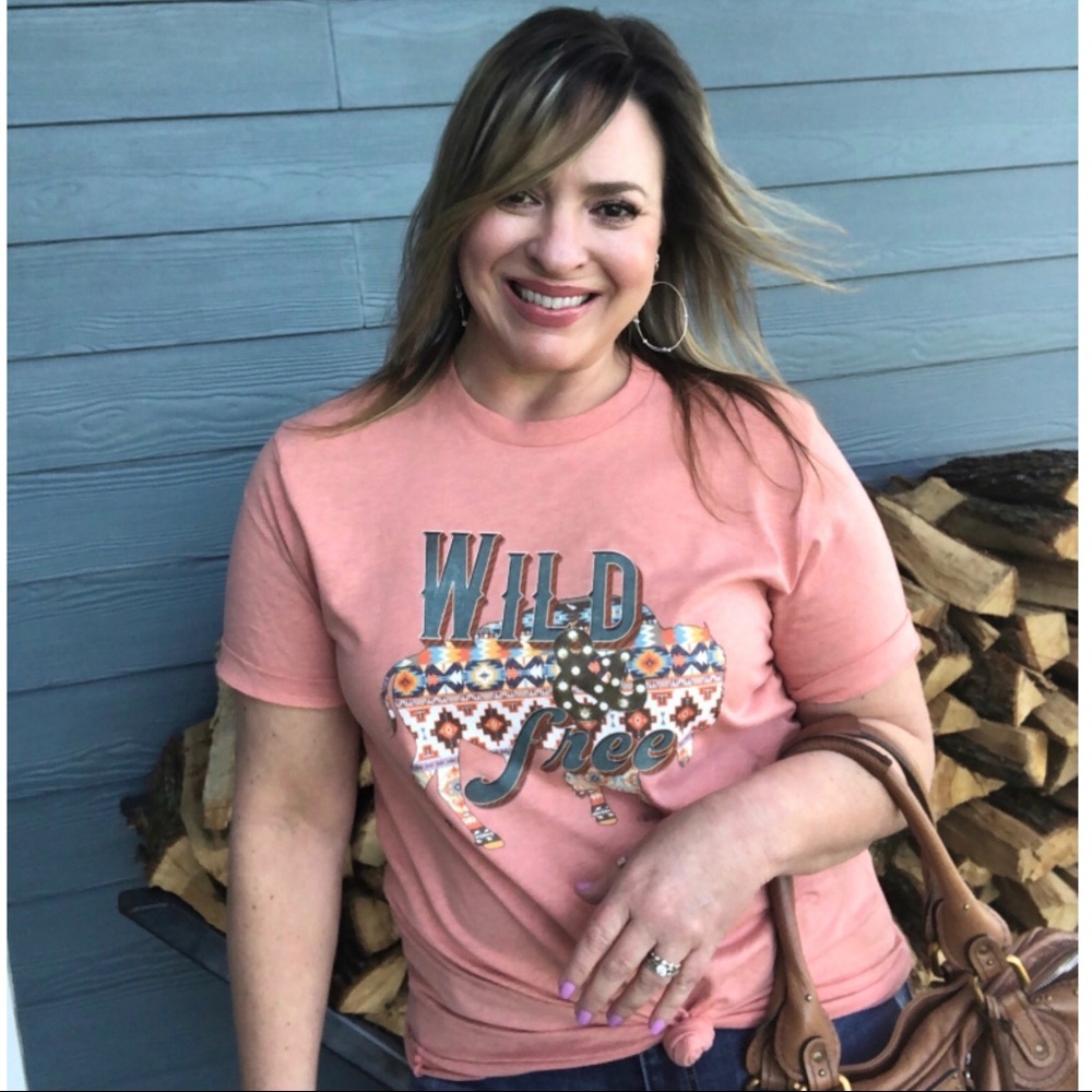 Wild & Free Aztec Buffalo Graphic Tee